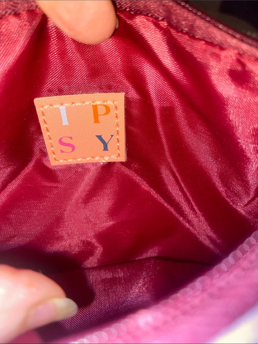 ipsy Quilted Pink Velvet Cosmetic Pouch